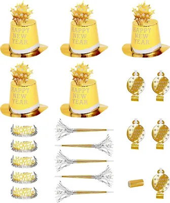 Produktbild von WIDMANN Partyset Happy New Year für 10 Personen gold