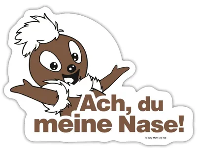 Produktbild von Spreadshirt Sandmännchen Pittiplatsch Ach Du Meine Sticker Aufkleber, 10 x 10 cm, Mattweiß