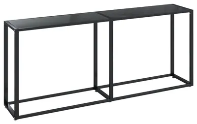 Productafbeelding van Wandtafel van gehard glas 180x35x75,5 cm Zwart