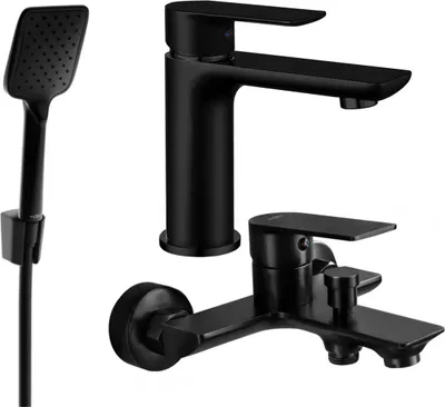 Produktbild von Mexen Alfa R62 Badewannenset, Schwarz - 745703R62-70