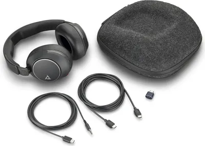 Produktbild von HP Poly Voyager Surround 80 UC USB-C-Headset + USB-C/A-Adapter, Kabellos, Musik/Alltag, 275 g, Kopfhörer, Schwarz