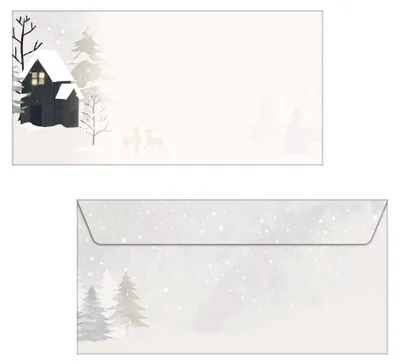 Zdjęcie produktu dla SIGEL DU601 25er Weihnachtsbriefumschläge Cozy Christmas DIN lang ohne Fenster