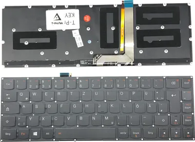Produktbild von DEUTSCHE - Schwarz Tastatur Keyboard mit Beleuchtung kompatibel für Lenovo Yoga 3 Pro-1370