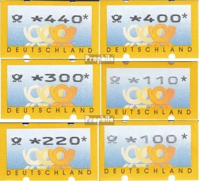Produktbild von Briefmarken BRD (BR.Deutschland) 1999 Mi ATM3.2, Satz komplett (100, 110, 220, 300, 400, 440) postfrisch Automatenmarke
