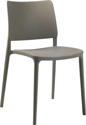 Produktbild von PAPATYA Designstuhl: 200 kg Stapelstuhl Bistrostuhl Gartenstuhl JOY-S Kunststoff (Grau-braun)