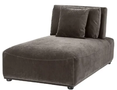 Produktbild von Casa Padrino Luxus Chaiselongue Grau / Schwarz 93 x 158 x H. 83 cm - Liegesessel mit Rückenlehne und 2 Kissen - Wohnzimmer Möbel