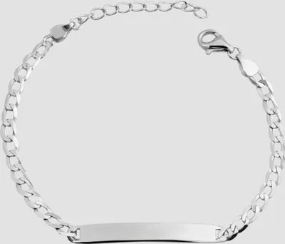 Produktbild von 925/- Echt Silber Identarmband "Siwar", 925 Silber/rhodiniert