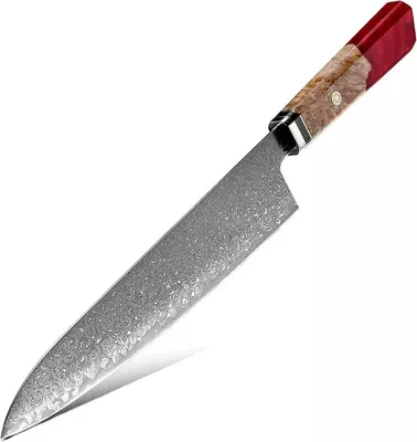 Image de Couteau de cuisine Damasquiné KU-20017 - Chef Rouge KP20017