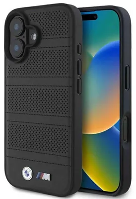 Zdjęcie produktu dla Etui BMW M Perforated Stitched do iPhone 16 MagSafe czarny