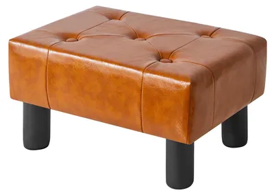 Fußbank Ottoman Kunstleder rechteckig 40×30,5×22,5 cm Holzbeine