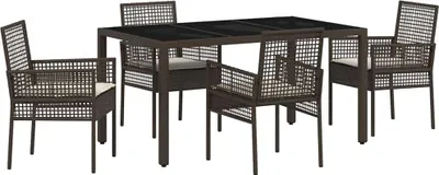 Immagine prodotto di vidaXL Set da pranzo da giardino 5 pezzi in polirattan marrone