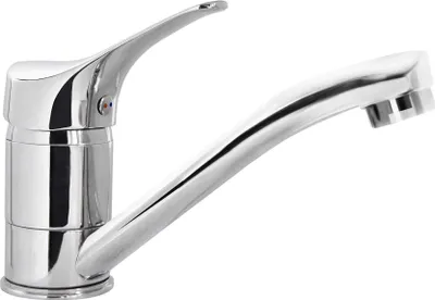 A single chrome faucet against a white background.