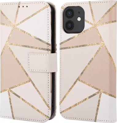Produktbild von imoshion Design Klapphülle iPhone 12 (Pro) - Beige Graphic