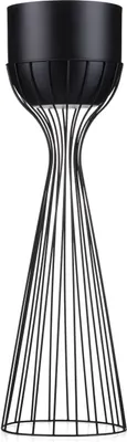 Zdjęcie produktu dla HowHomely Nowoczesny stojak na rośliny z doniczką, metalowy stołek na kwiaty czarny 68 cm wysokości - stojak na kwiaty do domu