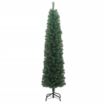 Immagine prodotto di Maison Exclusive - Albero di Natale artificiale slanciato con supporto, verde, 210 cm, in PVC