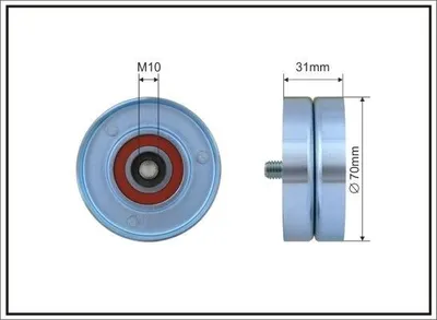 Produktbild von CAFFARO 500239 Spannrolle Keilrippenriemen 70mm für MAZDA 6 Kombi (GH) 3 (BL) CX-7 (ER) 6 Schrägheck (GH) 6 (GH)