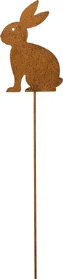 Produktbild von Osterdeko Gartenstecker Hase aus Metall mit dekorativer Rostpatina, 4 Stück