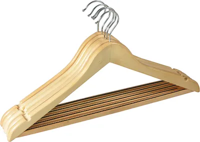 Produktbild von Kleiderbügel 5er Set aus Holz mit Anti - Rutsch - Vorrichtung