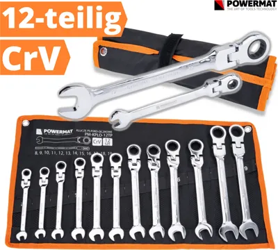Produktbild von POWERMAT PM-KPLO-12TP Ratschensatz 8-19 mm 12-teilig