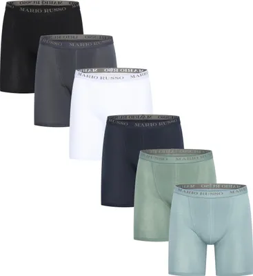 Produktbild von Mario Russo Boxershorts – Herren Boxershorts – Herrenunterwäsche mit extra langen Beinen – 6er-Pack – Mix – Größe M