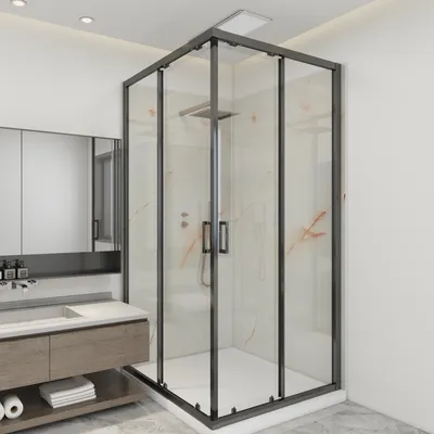 Image de Set de 12 parois de fond de douche 'Bladel' 120 x 60 cm Jade Marble