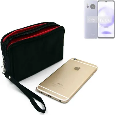 Produktbild von K-S-Trade Schutz Hülle Handy Hülle kompatibel mit Sharp Aquos Sense8 Gürteltasche Travelbag Handytasche mit Zusatzfächern, schwarz
