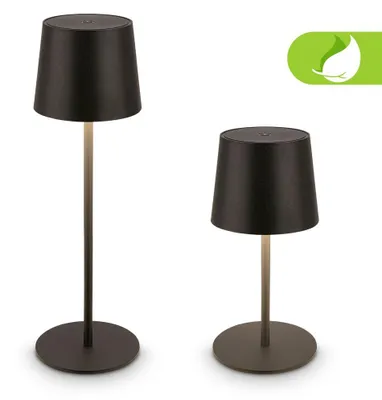 Immagine prodotto di Briloner BOTA Lampada da tavolo LED senza fili IP44, dimmerabile, touch, batteria ricaricabile, protezione dagli spruzzi d'acqua, nero, Ø11 x 33 cm