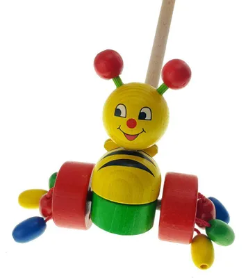 Produktbild von Holzspielzeug Schiebetier Biene BxHxT 15x54,5x9cm NEU