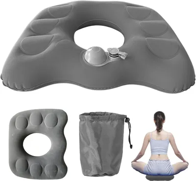 Imagen del producto de Cojín de asiento ortopédico inflable, ergonómico y ajustable, ideal para la oficina y los viajes