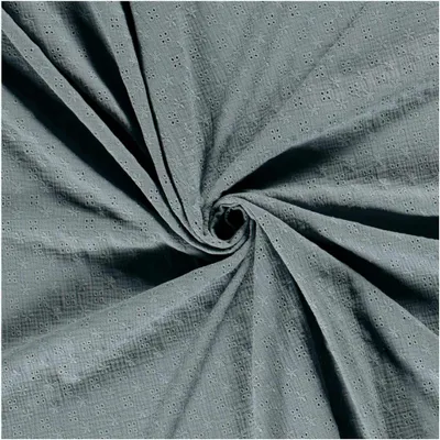 Musselin-Stoff gestickte Blumen ab 50x130cm uni OEKO-Tex Double Gauze Windeltuch Mulltuch graublau