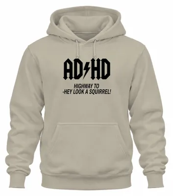 Obrázok produktu pre ADHD: Cesta k tomu, aby ste si všimli veci – napríklad veveričku. Zábavný darček, uni mikina s kapucňou, príroda, veľkosť M
