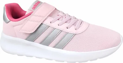 A pink Adidas Lite Racer 3.0 shoe for children.