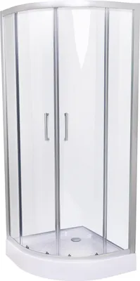 Produktbild von Belvit Duschkabine Viertelkreis mit Schiebetür und Duschwanne 90x90x200cm