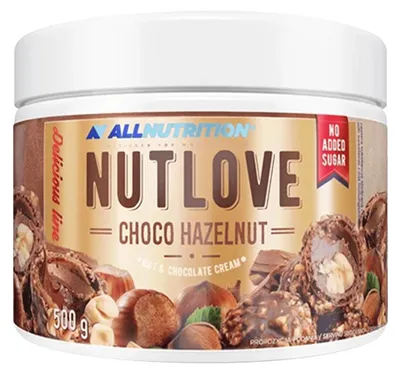 Produktbild von ALLNUTRITION Nutlove Choco Hazelnut 500g Schokoladencreme Ohne Zucker