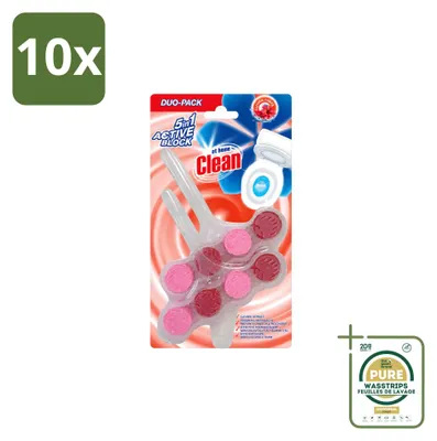 Imagen del producto de 10 unidades de limpiador para inodoro "At Home" 5 en 1, aroma floral intenso, 45 g, paquete ahorro