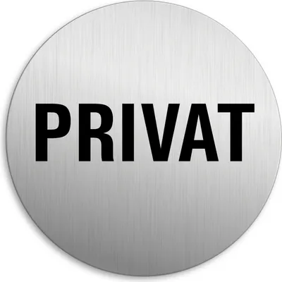 Produktbild von Schild - Privat | Türschild aus Aluminium | Edelstahloptik selbstklebend  Ø 75 mm