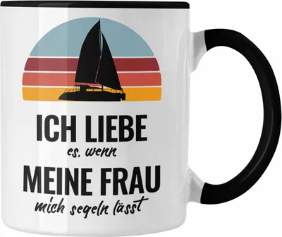 Produktbild von Trendation - Segeln Geschenk Tasse Mir Reichts Ich Geh Segeln Geschenkidee für Segler Kaffeetasse Besonders Segelboot Männer (Schwarz)