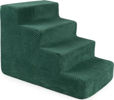 Obrázek produktu pro Schody pro psy Schody pro kočky Schody pro domácí mazlíčky Pomůcka pro lezení Plyšový kryt 4 kroky Zelená