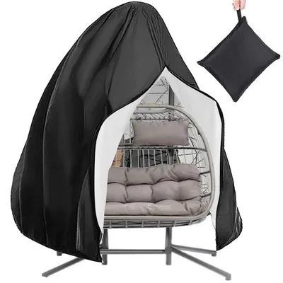 Produktbild von Hängesessel Abdeckung 200×230cm 210D Oxford wetterfest Reißverschluss Kordelzug Schutzhaube Gartenmöbel Schutz
