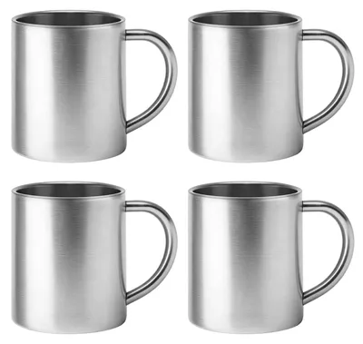Thermobecher 4er-Set 300 ml Edelstahl doppelwandig isoliert