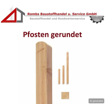 Produktbild von Pfosten Rund Honigfarbe Lärche Gartenzaun Vorgartenzaun Zaun Pfosten Rundpfosten - Lärche - natur, 9 x 9 x 100 cm