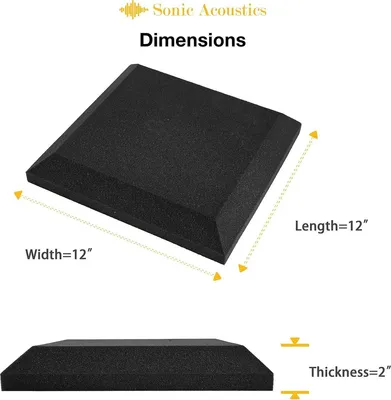 schalldicht - Schalldämmplatten Keile Schalldicht Schallschutz Absorbierend Haus und Büro 2" X 12" X 12" 12er Pack