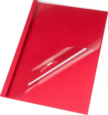 Produktbild von LMG Thermo-Bindemappen rot Lederkarton für 15 - 20 Blatt, 50 St.