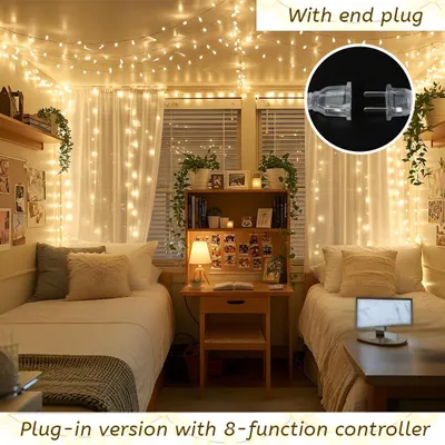 LED-Lichterkette 10 m, 100 warmweiße LEDs, wasserdicht