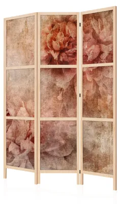 Zdjęcie produktu dla LUMASOUL Parawan jednostronny, parawan do wnętrz, motyw kwiatowy w stylu japońskim, 135 x 172 cm