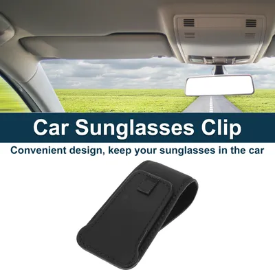 Image de Clip De Lunettes De Soleil Pour Voiture Magnétique Universel Support De Lunettes De Soleil Pour Pare-Soleil En CuirPolyuréthaneNoir 8,5X4,5Cm 1 Pièce
