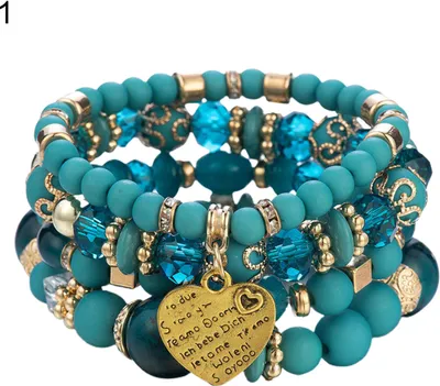 Produktbild von Damen-Armband, Herz-Anhänger, Perlenschmuck, leichtes, elegantes Armband für Partys-1