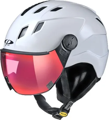 Produktbild von CP Corao + Skihelm white shiny - dl vario pol red mirror Unisex Gr. L (59-61 cm) Ski Helmet Snowboardhelm Schutzhelm Wintersport