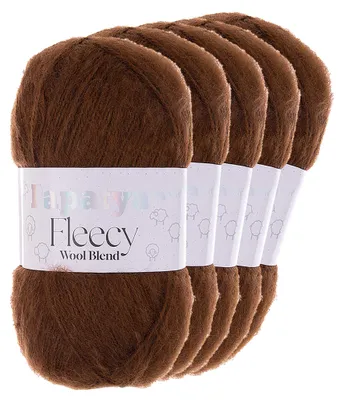 Papatya Fleecy Kuschelgarn 20% Wolle veredelt Oeko-Tex Häkelgarn Strickgarn braun