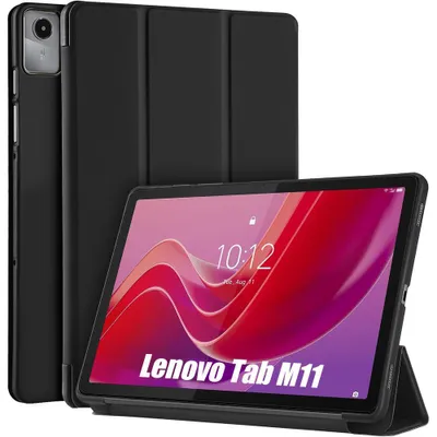 Image de Coque pour Lenovo Tab M11 2024, Protection Slim Antichoc avec Fonction Support - Noir